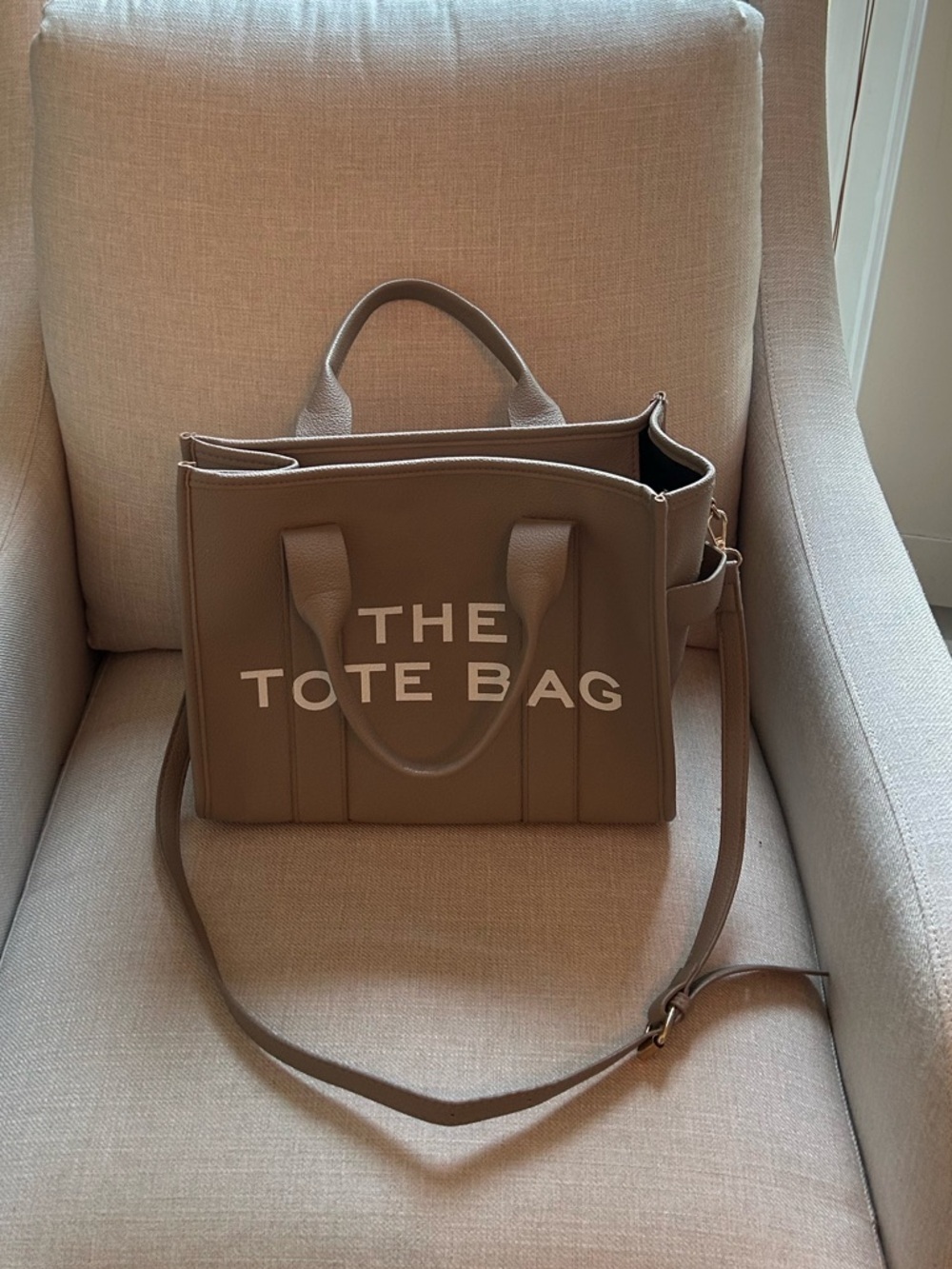 Amazon Taupe Tote Bag with Detachable Strap